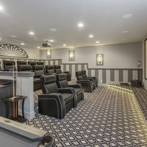 custom theater in luxury home by McNally