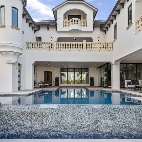 luxury pool at custom residence