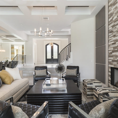 living room of luxury home built by McNally Construction
