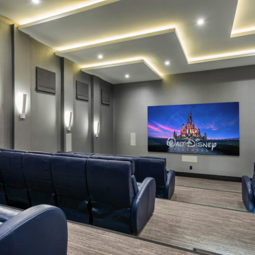 custom home theater by McNally Construction Group