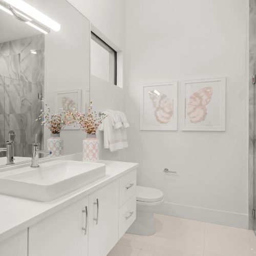 elegant custom bathroom in new custom orlando home