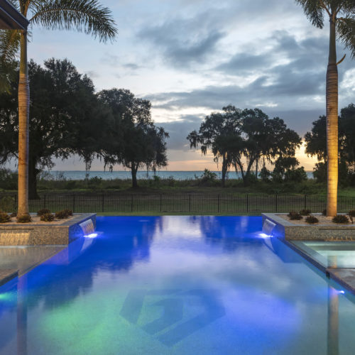 luxury swimming pool at custom home in orlando area